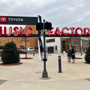 the entrance to the toyota music factory