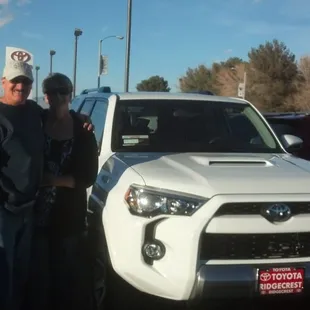 The Bells take delivery of their new 2014 Toyota 4-RUNNER Trail Edition.Very happy