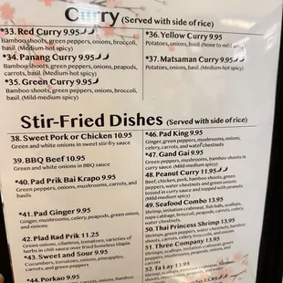 menu