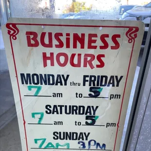 New hours
