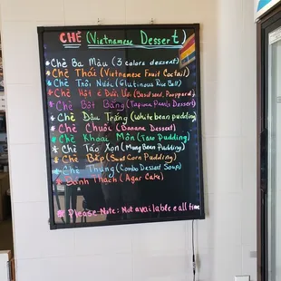 Dessert Menu