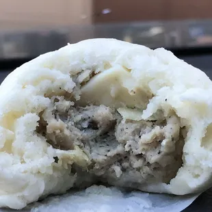 the inside of a bun
