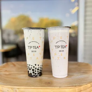 Boba Milk Tea and Strawberry Milk Tea