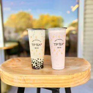 Boba Milk Tea and Strawberry Milk Tea