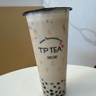 Tie Guan Yin Milk Tea (large with pearls, price: $5.95 + $.65)
