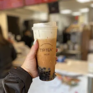 Black Tea with Cheese Cream Foam