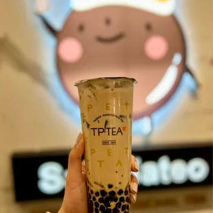 Taiwan milk tea with boba, qq noodle, grass jelly