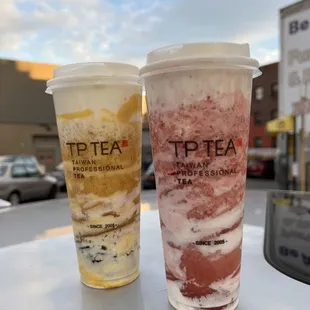 Crema mango tea and crema strawberry tea