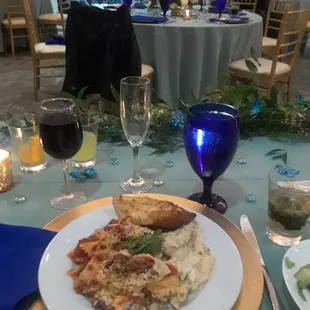 Plate of pasta served