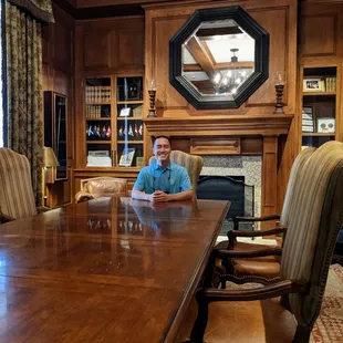 Inside the clubhouse. The Players Library.