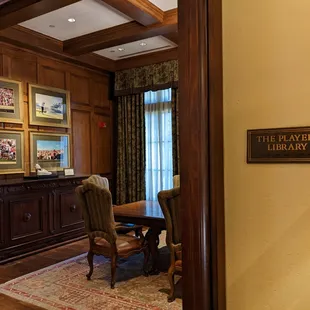 Inside the clubhouse. The Players Library.