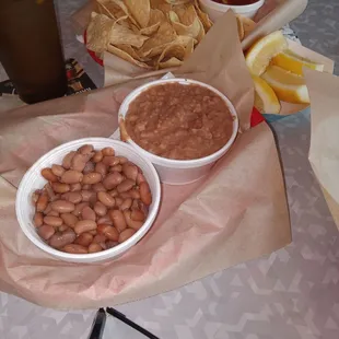 Side of refried beans and whole