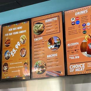 Menu as of August 1, 2023