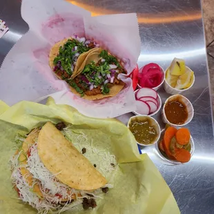 a taco with a side of salsa