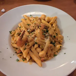 Cajun seafood pasta.