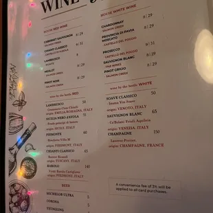 Wine list
