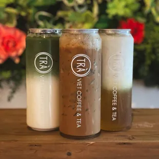 Classic Matcha Latte, Iced Viet Coffee, Jasmine Milk Tea