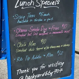 today&apos;s specials