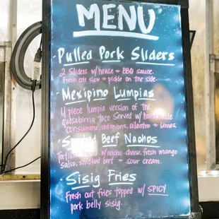 Custom late snack menu