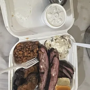 My 3 way plate before the BBQ and hot sauce