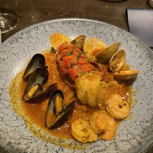 Brodetto di pesce (think cioppino but over risotto rather than it being a stew)