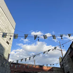 Patio and pride flags