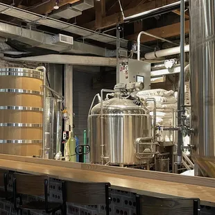 a view of the brewery from the bar