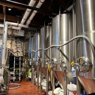 the inside of a brewery