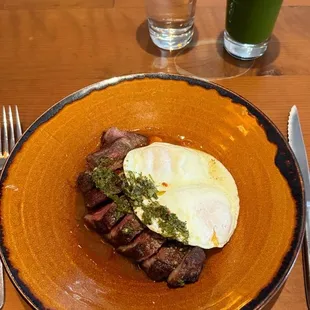 Steak and eggs