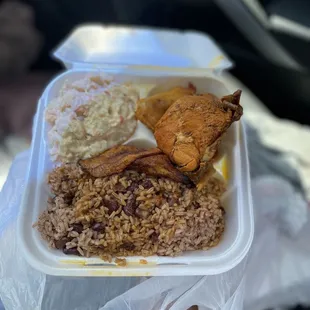 a tray of food