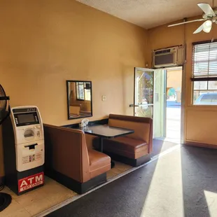 Beautiful Dining Area, ATM Provided and Fan to keep you cool