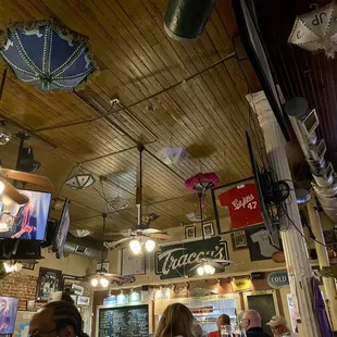 Umbrellas on ceiling