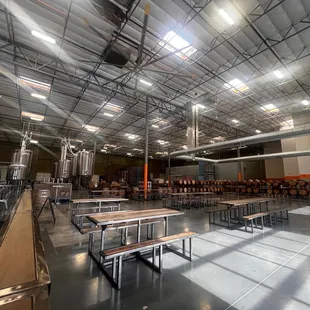 the interior of the brewery