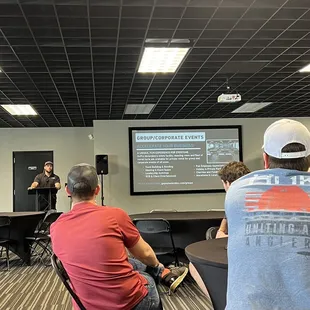 Safety talk prior to racing.