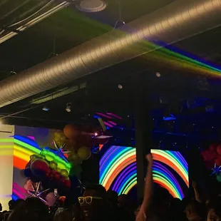 a crowd of people at a party