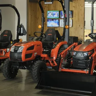 We carry Bad Boy and Yanmar (Subcompact, Compact and midsized) tractors.