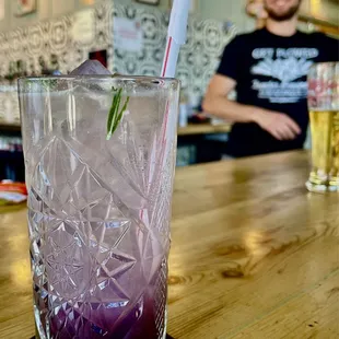 Lavender lemonade! Aris in the background!