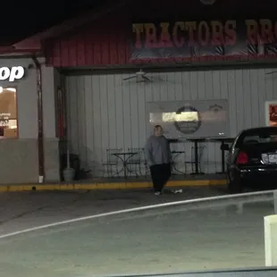 as seen from the gas pumps--doesn&apos;t look like much from the outside, but a lot going on on the inside