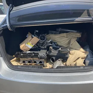 Part of my engine in my trunk!
