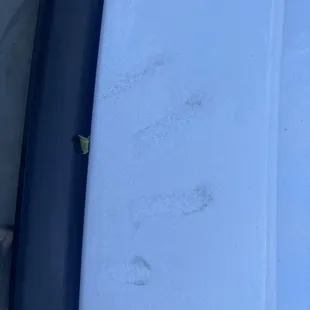 This is the grease finger marks on my truck when the battery was located.