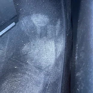 I never have anyone in my passenger side and this is a foot print. And more dirt.