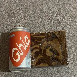 Ghia ginger drink and fleur de sel brownie