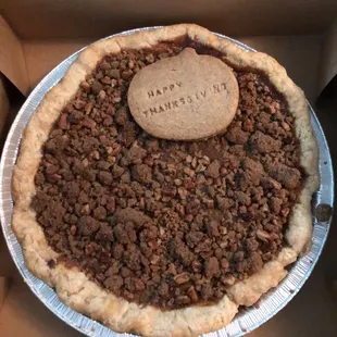 bourbon pumpkin pie with browned butter pecan streusel