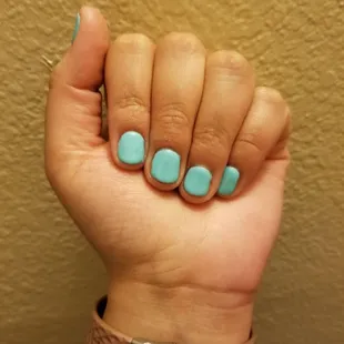 Gel manicure. She got rid of my cuticles.