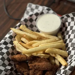 Morgan's chicken nuggets &amp; fries