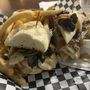 Turkey dip + sautéed mushrooms, onions &amp; jalapeno