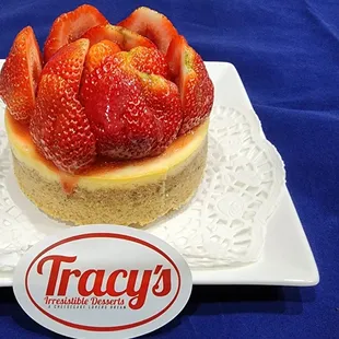 a strawberry cheesecake