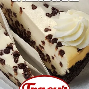 Chocolate Chip Cheesecake by the slice.