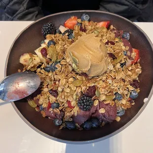 Açaí Bowl with peanut butter.