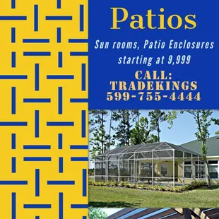 Patios, sunroof, patio enclosures tradekings559@gmail.com